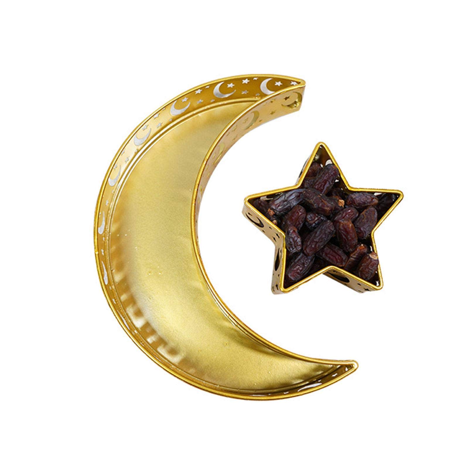 Niktule Eid Serviertablett Crescent Moon Eid Ramadan Essenstablett Muslim Islam Mubarak Essenstablett | Innovative Mond Servierplatte für Zuhause von Niktule