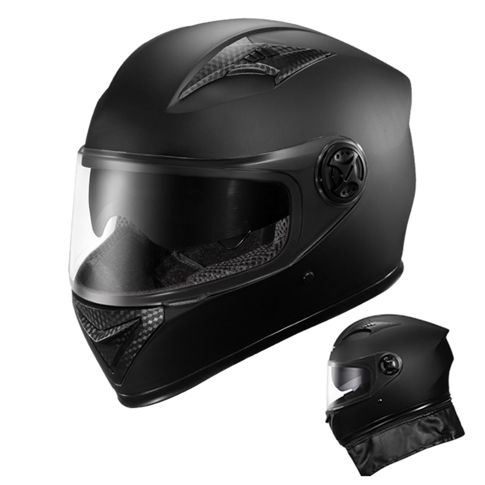 Motorradhelm Mit Doppelspiegel, Integralhelm Herren, Leichte Motorradhelme, Modische Doppelvisier-Motorrad-Integralhelme, Leichte, Beschlagfreie Elektrische Motorradhelme Für BMX, ATV von Niktule