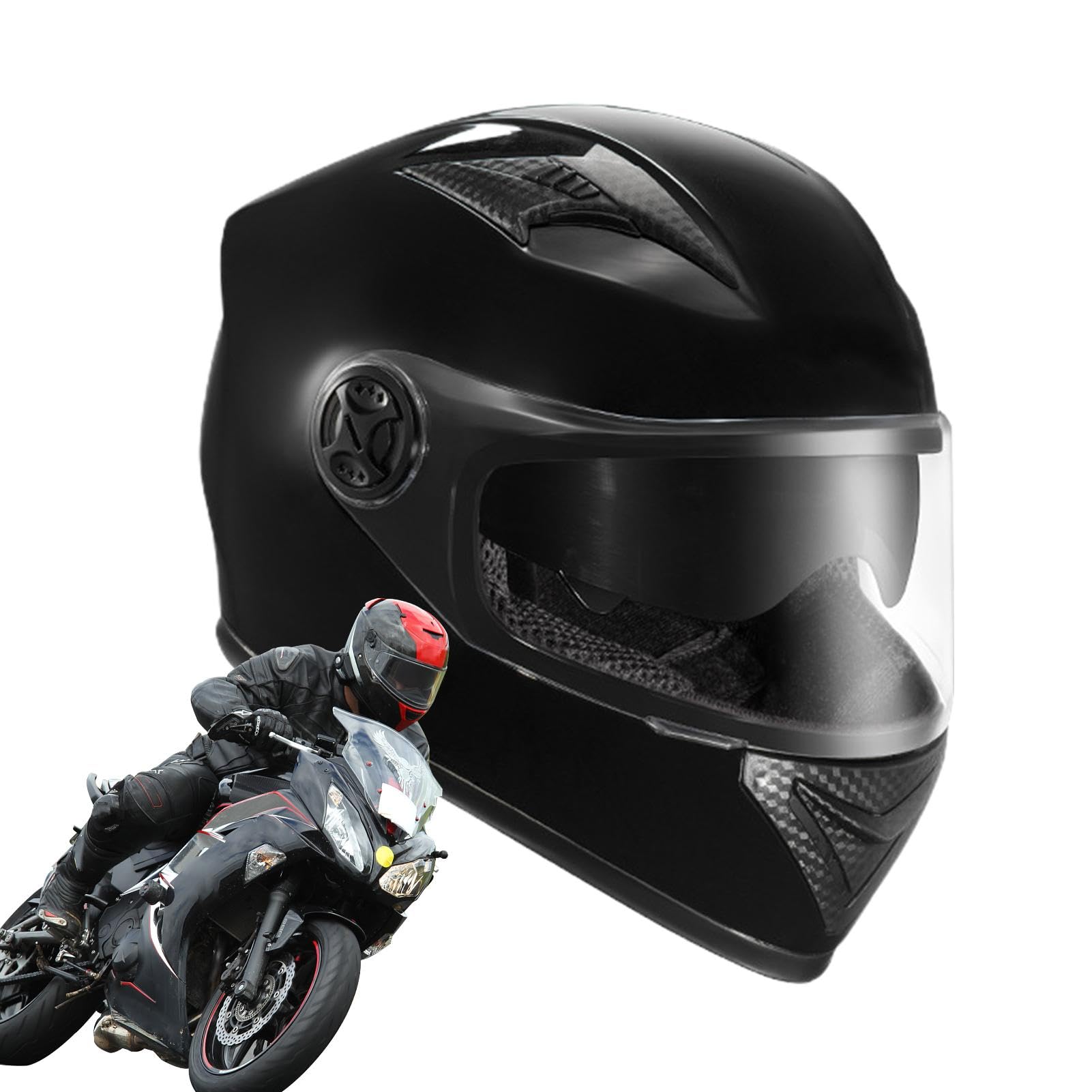 Motorradhelm Mit Doppelspiegel, Integralhelm Herren, Leichte Motorradhelme, Modische Doppelvisier-Motorrad-Integralhelme, Leichte, Beschlagfreie Elektrische Motorradhelme Für BMX, ATV von Niktule