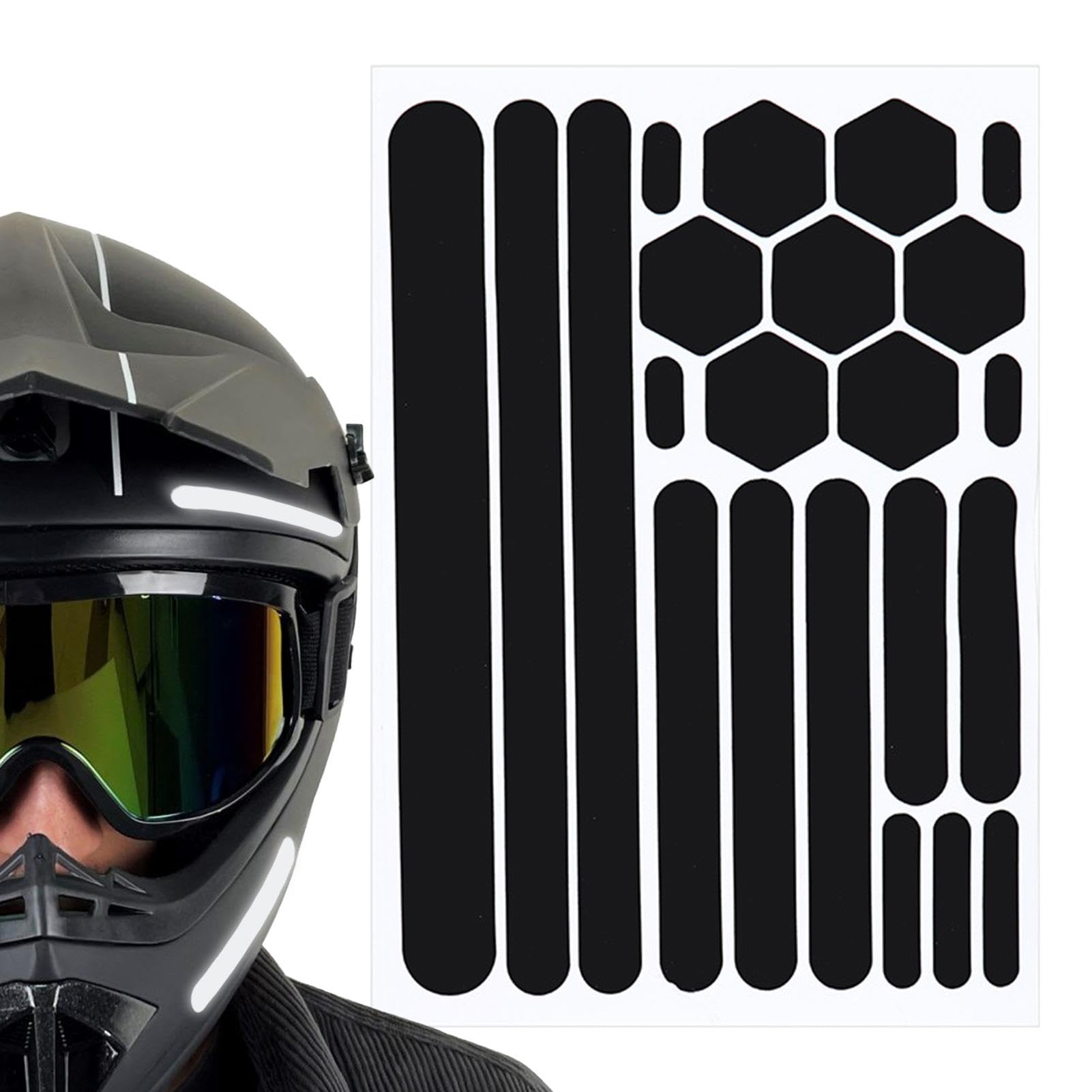 Reflektierende Aufkleber Für Helme, Reflektoren Aufkleber Motorradhelm, Motorradaufkleber, Reflektierende Aufkleber Und Klebeband, Selbstklebendes Reflektierendes Klebeband Und Helmaufkleber Für Autos von Niktule