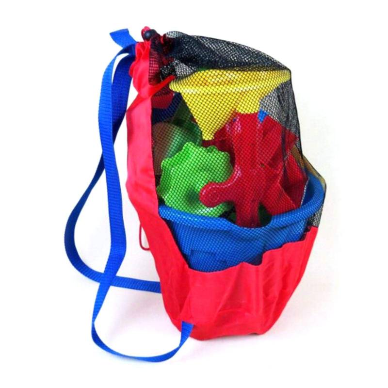 Strandspielzeug Aufbewahrungsnetz Tasche Kinderspielzeug Rucksack Sandspielzeug Mesh Strandtasche, Wasserspielzeug Rucksack Tasche Aufbewahrungstasche für Strandspielzeug Faltbar für Jungen Mädchen von Niktule