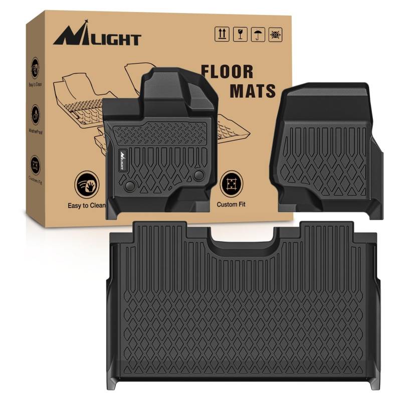 Nilight TPE-Fußmatten für Ford F-150 F150 SuperCrew Kabine (Schalensitze) 2015 2016 2017 2018 2019 2020 2021 2022 2023, wetterfest, maßgeschneidert, robuster Boden oder Einlagen von Nilight