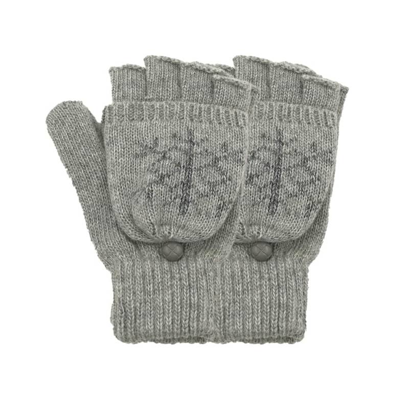 Nilioyul 1 Paar Handschuhe Geknöpfte Strickfäustlinge im Stil mit Deckel Fingerschutz Notwendiges Zubehör für Damen Herren, schneeflockengrau von Nilioyul