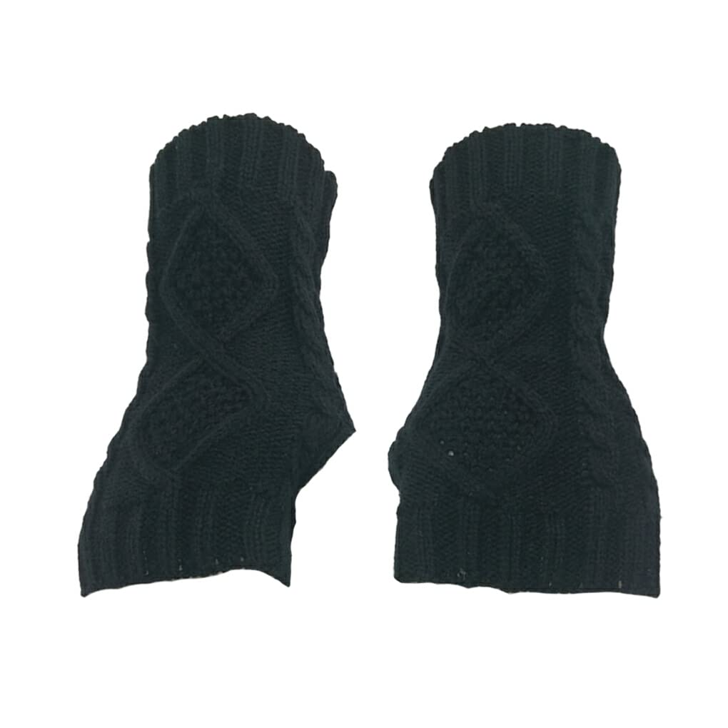 Nilioyul 1 Paar fingerlose Handschuhe, dehnbar, funktionelle Daumenloch Fingerschutz, Halbfinger Stil, Fäustlinge für Damen und Herren, Schwarz von Nilioyul