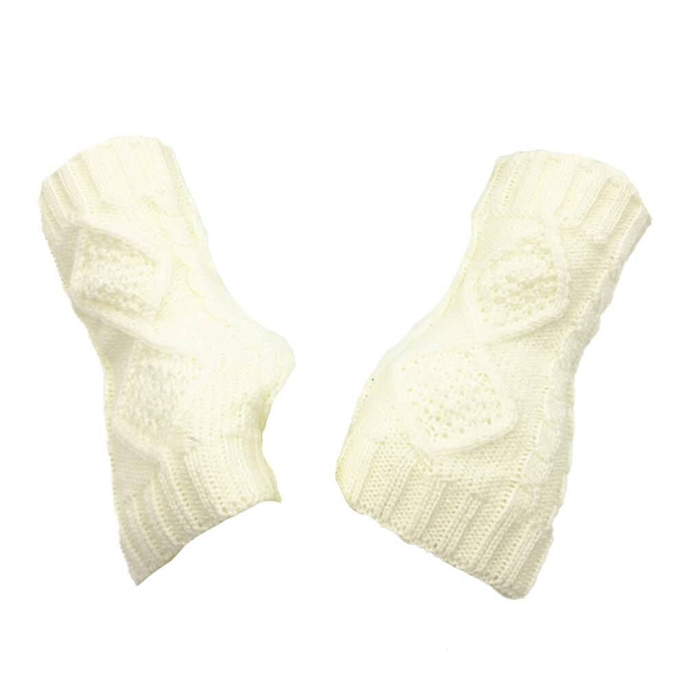 Nilioyul 1 Paar fingerlose Handschuhe, dehnbar, funktionelle Daumenloch Fingerschutz, Halbfinger Stil, Fäustlinge für Damen und Herren, Weiß von Nilioyul