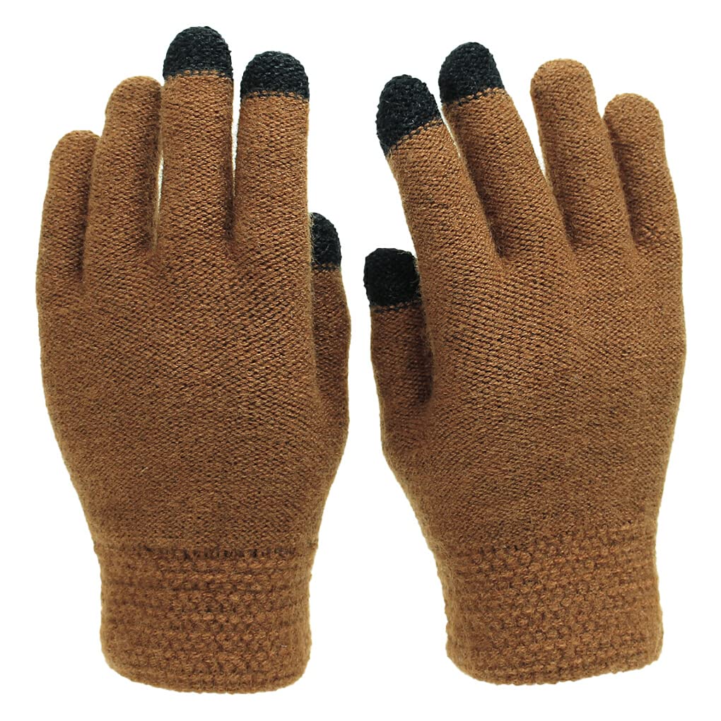 Nilioyul Herren Winterhandschuhe Gorros De Invierno Para Hombres Mehrere Farben Klassischer Strickstil Viele Kollokationen Verschiedene Anlässe, Karamell von Nilioyul