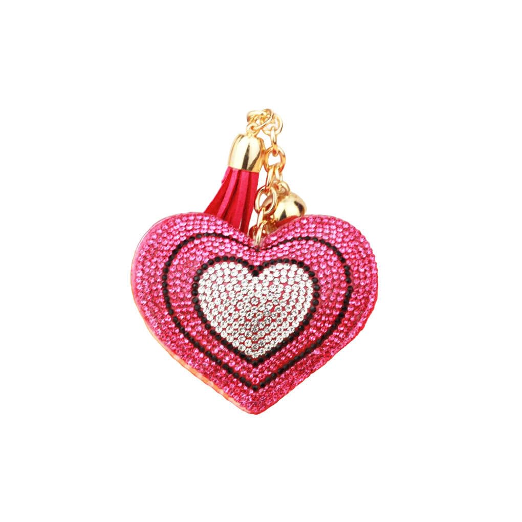 Nilioyul Schlüsselanhänger Wildleder Mädchen liefert Schlüsselhalter DIY Craft dekorative Geldbörse Anhänger Mehrzweck Charms süßes Geschenk Herz Schlüsselanhänger, Rosenrot von Nilioyul