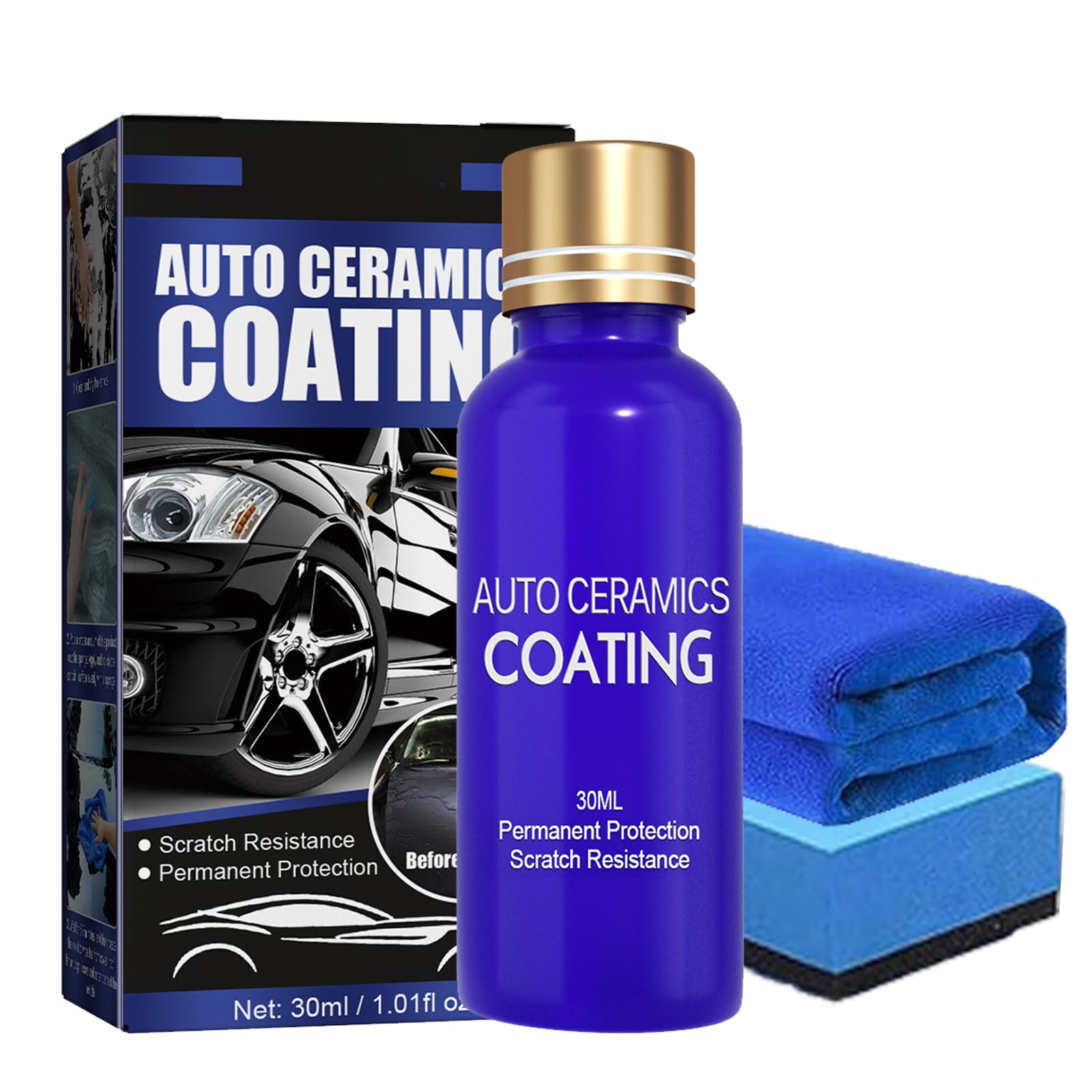 Micro Molecule Crystal Coating Restoration Care Agent, Car Nano Ceramic Crystal Coating, Car Plastic Restorer, Car Paint Restorer (1Pcs) von Nimedala