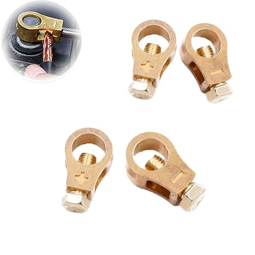 Nimedala Pure Copper Battery Connection Clip, 2024 New Pure Copper Battery Connection Clip, Car Battery Terminal Connectors Kit (4 Pcs) von Nimedala