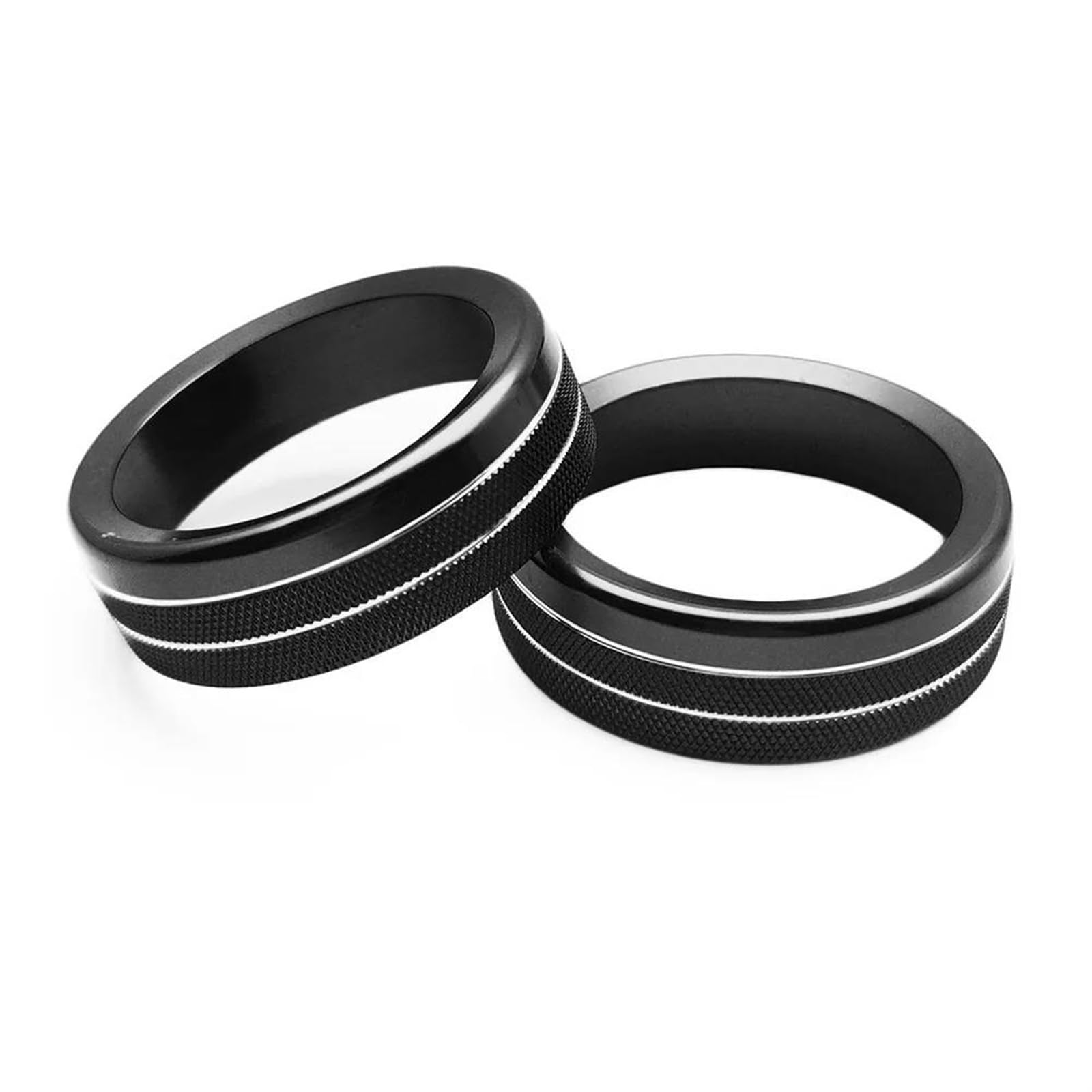 Auto Bedienfeld Rahmen Für Ford Für Mustang 2015-2020 Audio Trim 2Pcs Klimaanlage Radio Knopf Ringe AC Control Schalter Taste Dekorative Ring Abdeckung Auto Schalttafelverkleidung(1) von NingRuiBhd