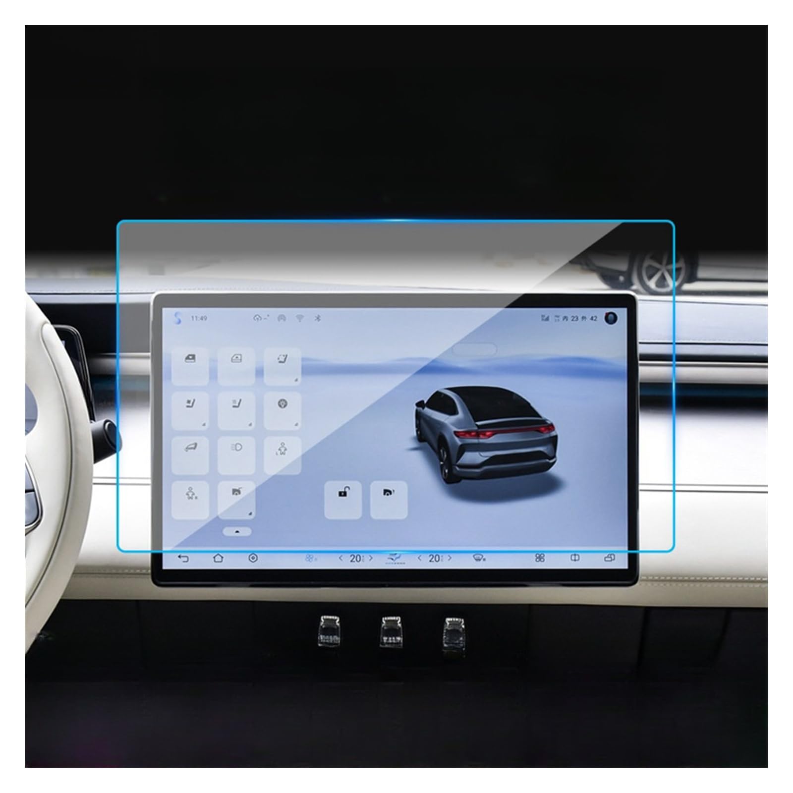 Auto Displayschutz Folie Für BYD Für Song L 2023 2024 Auto-Infotainment-Radio GPS-Navigations-Dashboard Displayschutzfolie Aus Gehärtetem Glas GPS Displayschutzfolie(GPS 15.6inch) von NingRuiBhd