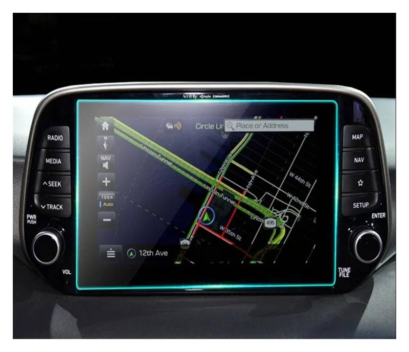 Auto Displayschutz Folie Für Hyundai Für Tucson 2019 8 Zoll Auto GPS Navigation Schutzfolie Aus Gehärtetem Glas Displayschutz Dekoration Refit Anti-Scratch GPS Displayschutzfolie(207X126mm 1PCS) von NingRuiBhd