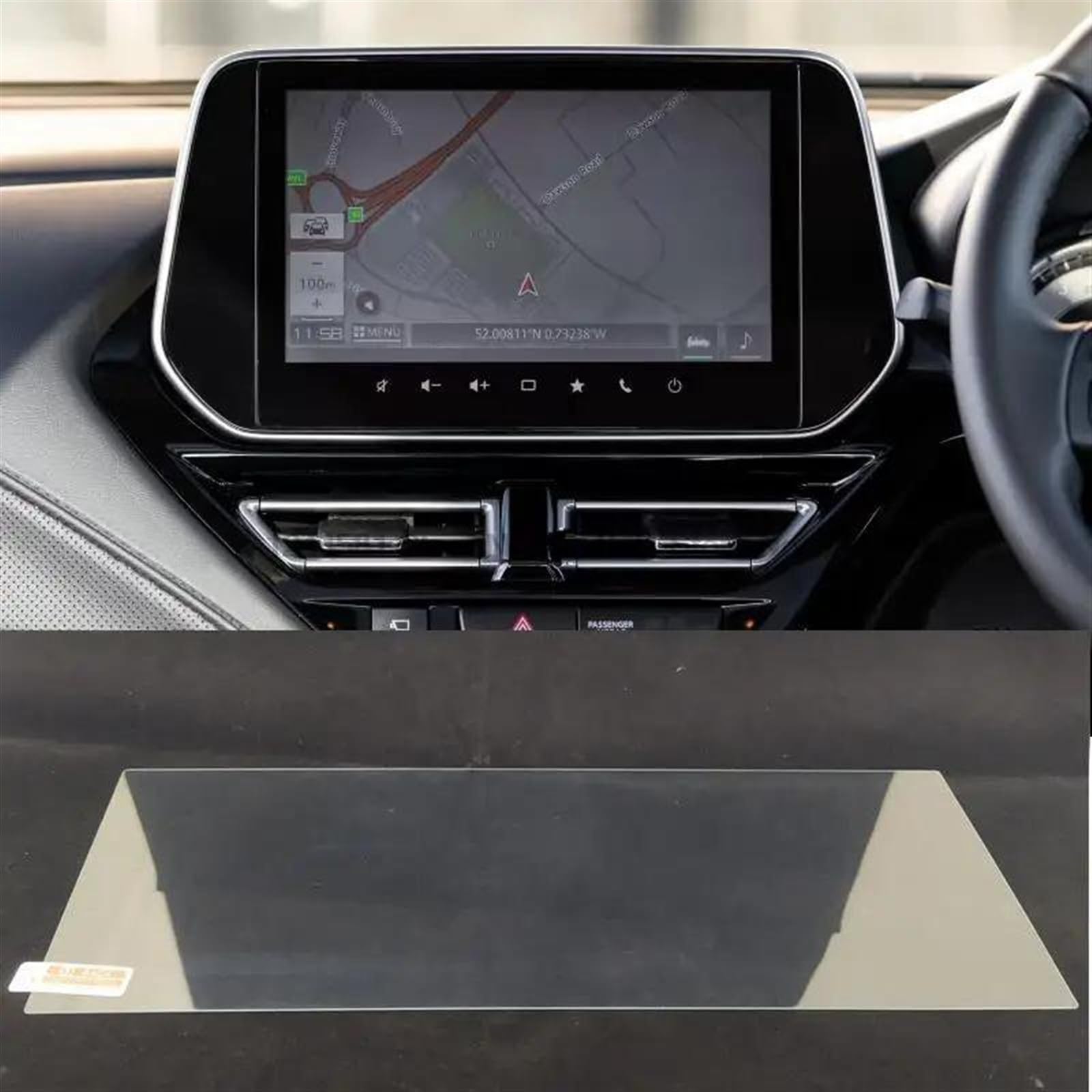 Auto Displayschutz Folie Für Suzuki Für S-Cross 2022 2023 Auto-Infotainment-Radio GPS-Navigation Innenraum Gehärtetes Glas Displayschutzfolie Aufkleber GPS Displayschutzfolie(9 inch) von NingRuiBhd