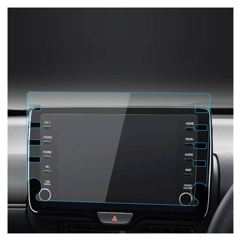 Auto Displayschutz Folie Für Toyota Für Yaris Für Cross Screen Protector 2022 Zentrale ConsoleTempered Glas Schutz Film Navigator Schutz GPS Displayschutzfolie(20-21 Yaris C Blue) von NingRuiBhd