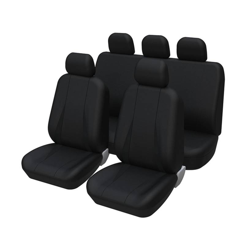 Auto Sitzbezüge 5-Sitzer-Autositzbezüge Komplett Hinten Universell Für LKW SUV Für Nissan Für Pulsar Autositzschoner(Black Full Set) von NingRuiBhd