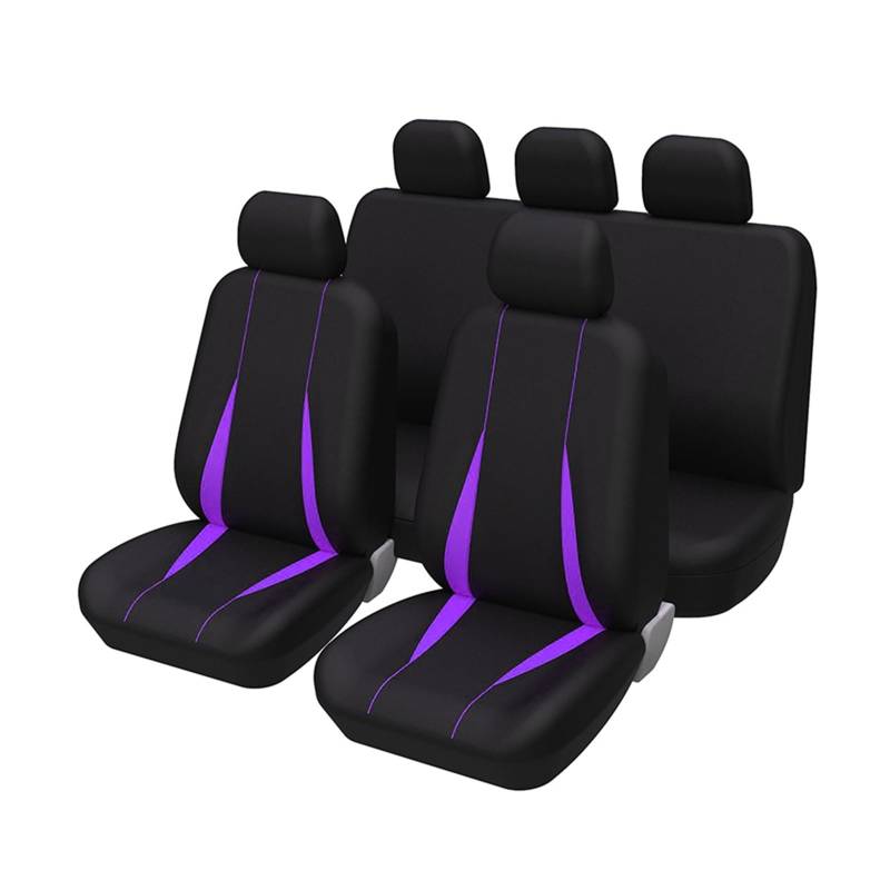 Auto Sitzbezüge 5-Sitzer-Autositzbezüge Komplett Hinten Universell Für LKW SUV Für Nissan Für Pulsar Autositzschoner(Purple Full Set) von NingRuiBhd