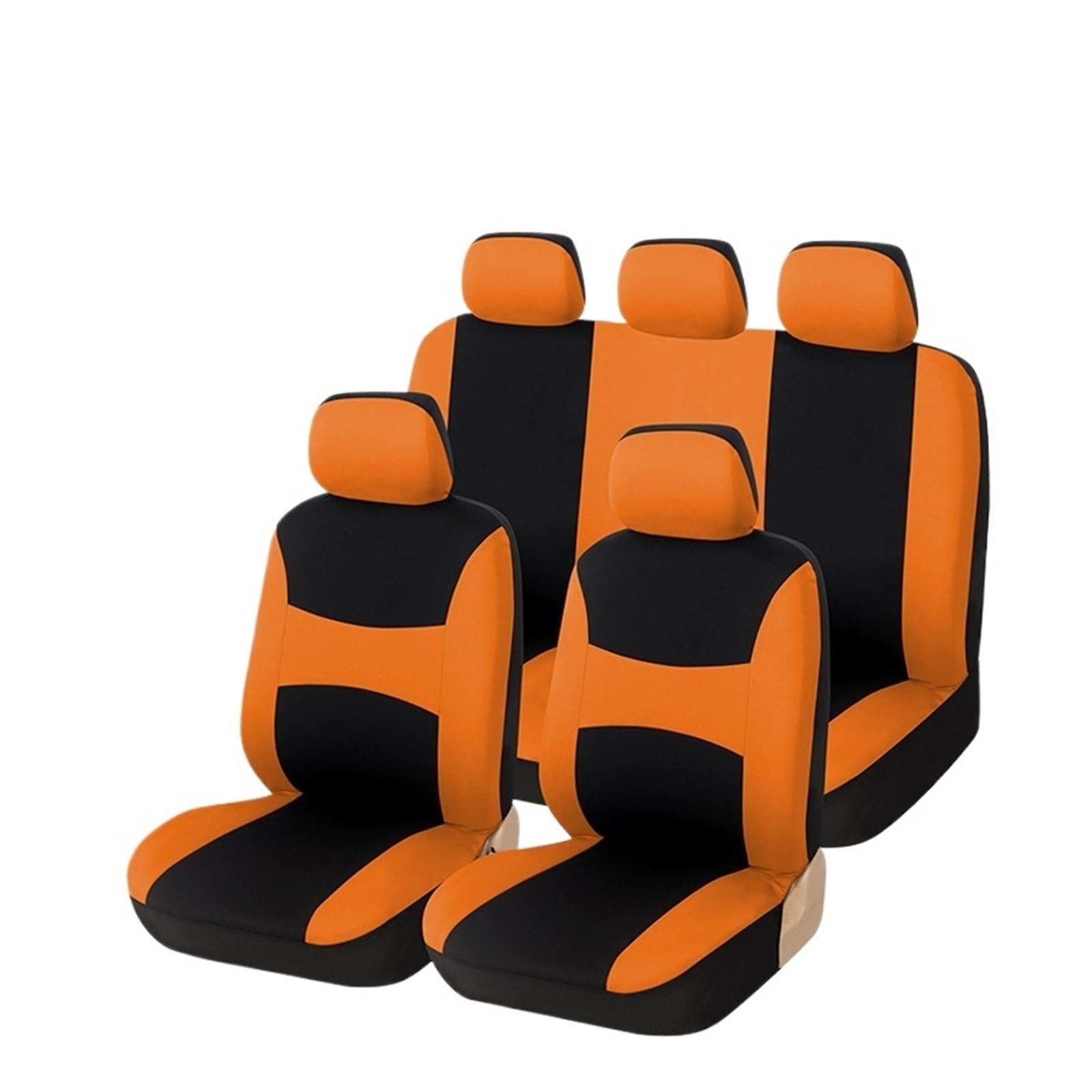 Auto Sitzbezüge 5-Sitzer-Autositzbezüge Universal-Autokissenschutz Für FIAT Für Stilo Autositzschoner(Orange Full Set) von NingRuiBhd