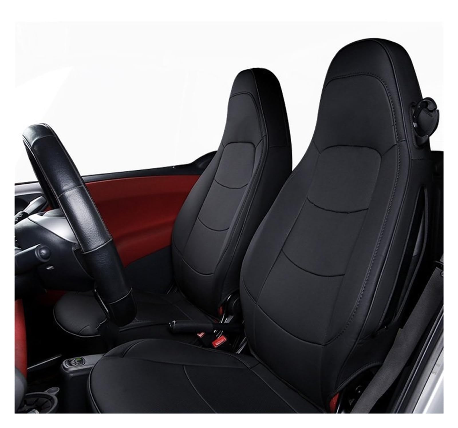 Auto Sitzbezüge Autositzbezüge Protector All-Inclusive Atmungsaktive Kissensaison Für Smart 451 Für Fortwo 2009 2010 2011 2012 2013 2014 Autositzschoner(Black 1) von NingRuiBhd