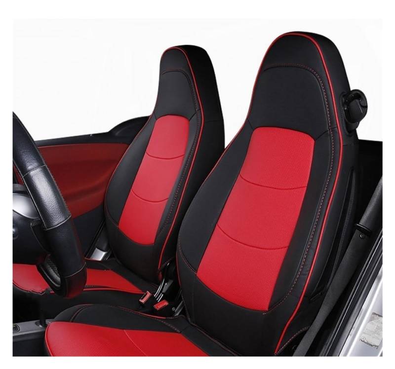 Auto Sitzbezüge Autositzbezüge Protector All-Inclusive Atmungsaktive Kissensaison Für Smart 451 Für Fortwo 2009 2010 2011 2012 2013 2014 Autositzschoner(Black red) von NingRuiBhd