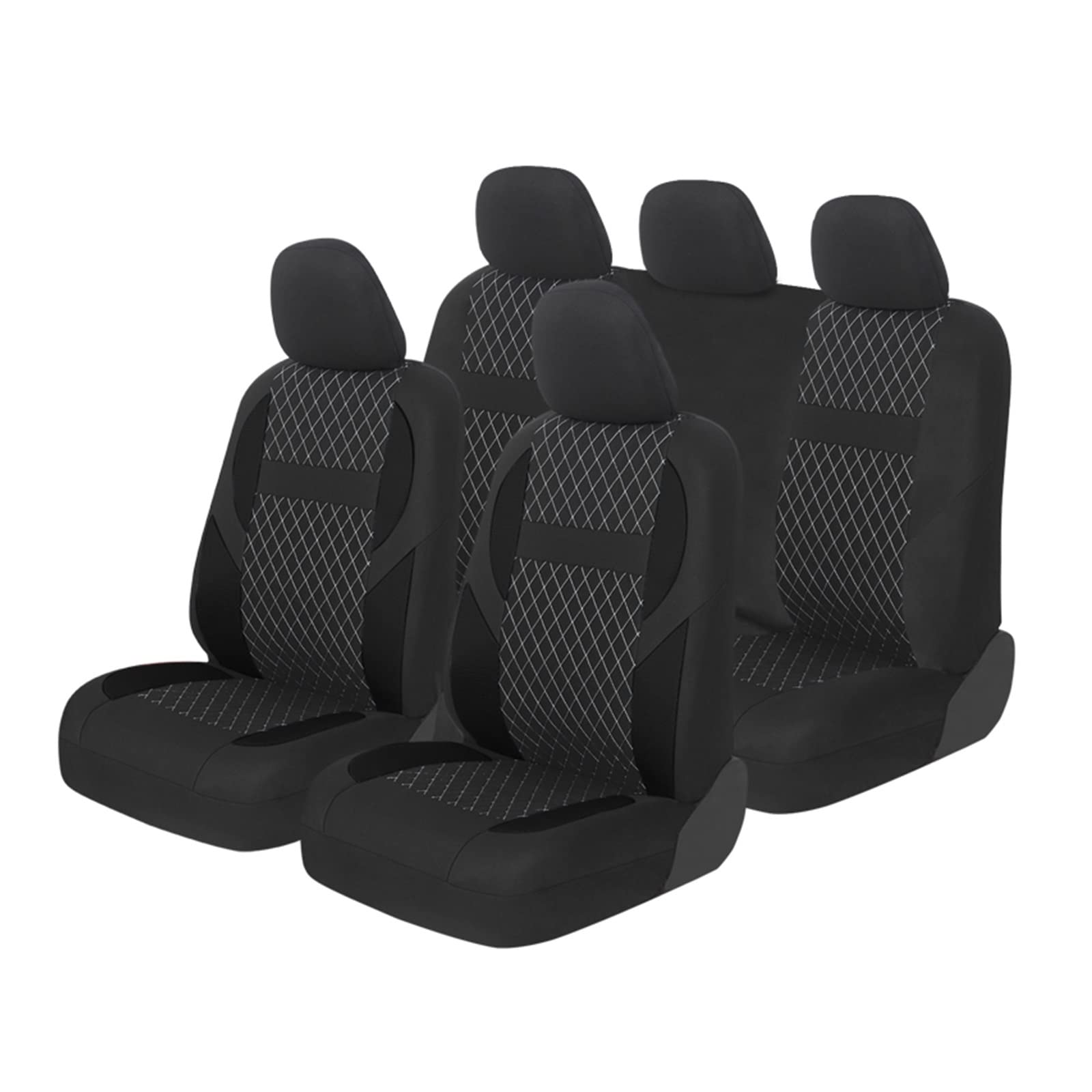 Auto Sitzbezüge Autositzbezüge-Set Universell Passend Für Die Meisten Innenausstattungen Für Peugeot 307 Autositzschoner(Full Set Black) von NingRuiBhd