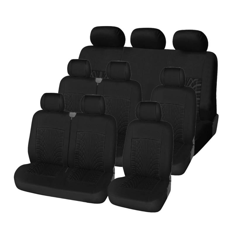 Auto Sitzbezüge Autositzbezüge Sitzbezüge Für Van 2+1 Sitzbezüge Schutz Für Transporter Für T5 Autositzschoner(Black 9pcs) von NingRuiBhd