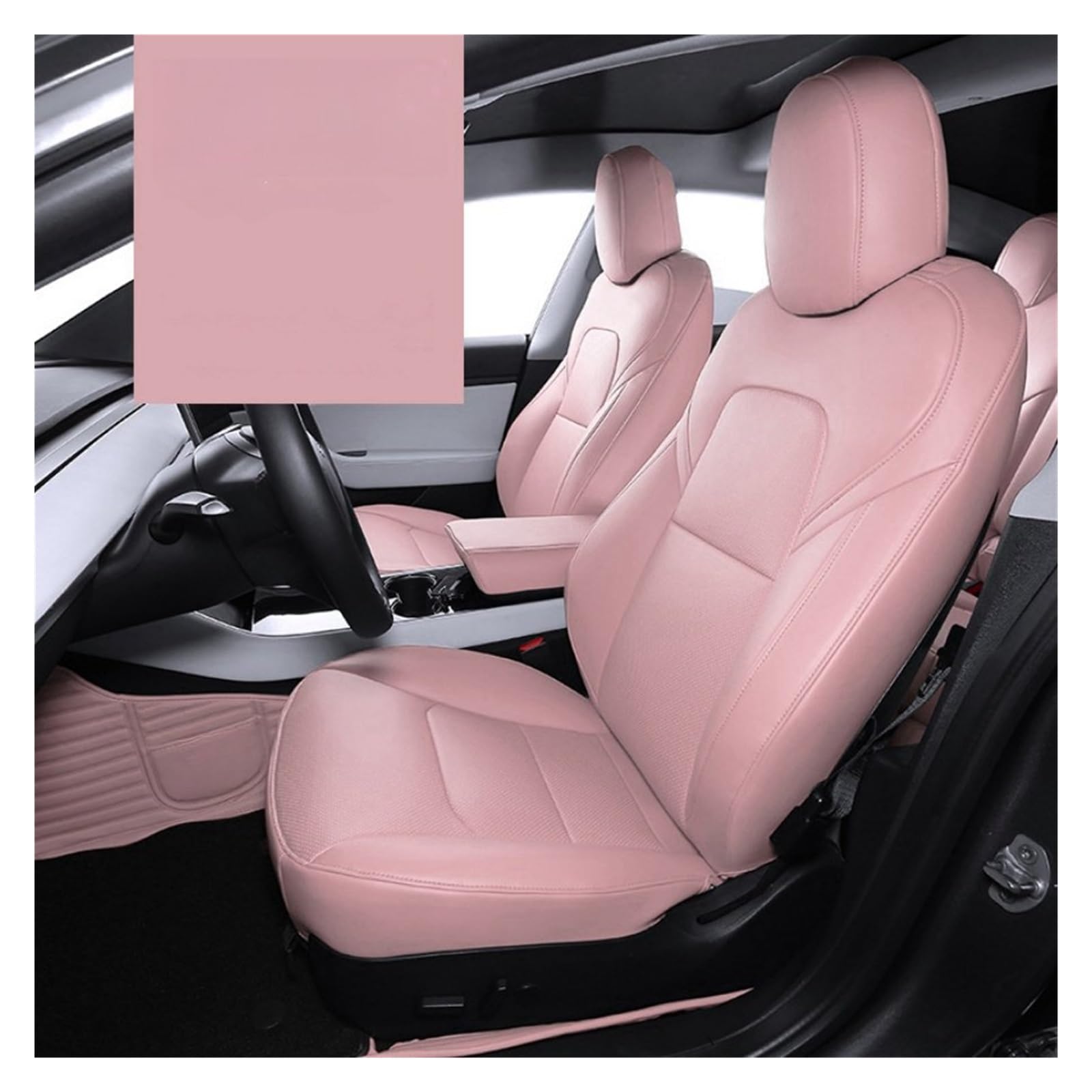 Auto Sitzbezüge Autositzbezüge Sitzkissen Schützen Für Tesla Für Modell 3 Y 2019 2020 2021 2022 2023 2024 Autositzschoner(Pink Sets) von NingRuiBhd