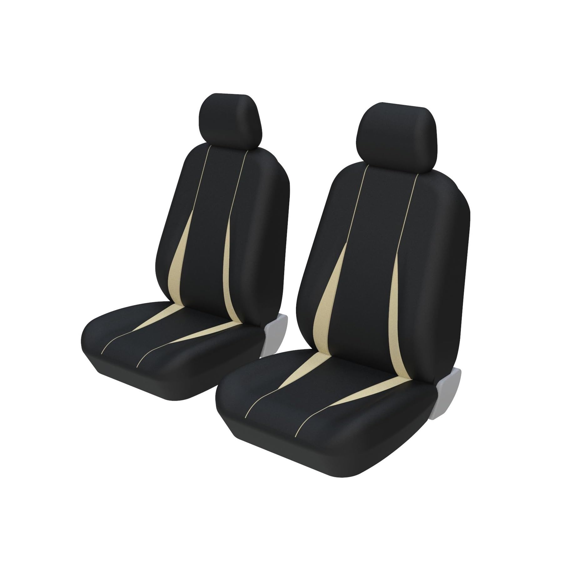 Auto Sitzbezüge Autositzbezüge Universelle Autositz- Und Kopfstützenbezüge Waschbar Für SEAT Für Ibiza Autositzschoner(Front Pair beige) von NingRuiBhd