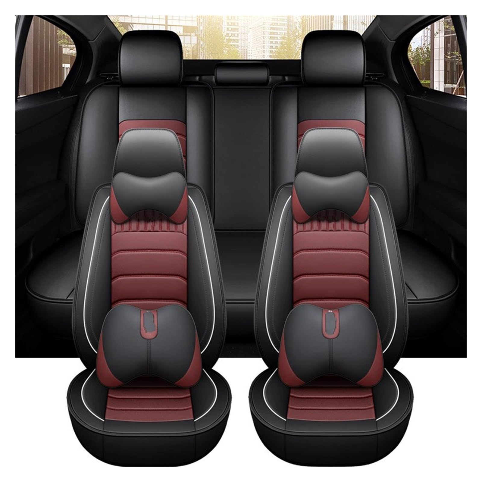 Auto Sitzbezüge Autositzbezug Autositzschutz Zubehör Innenausstattung Komplettes Set Für Benz Für W204 Für W205 Autositzschoner(5 Seats Color 12) von NingRuiBhd