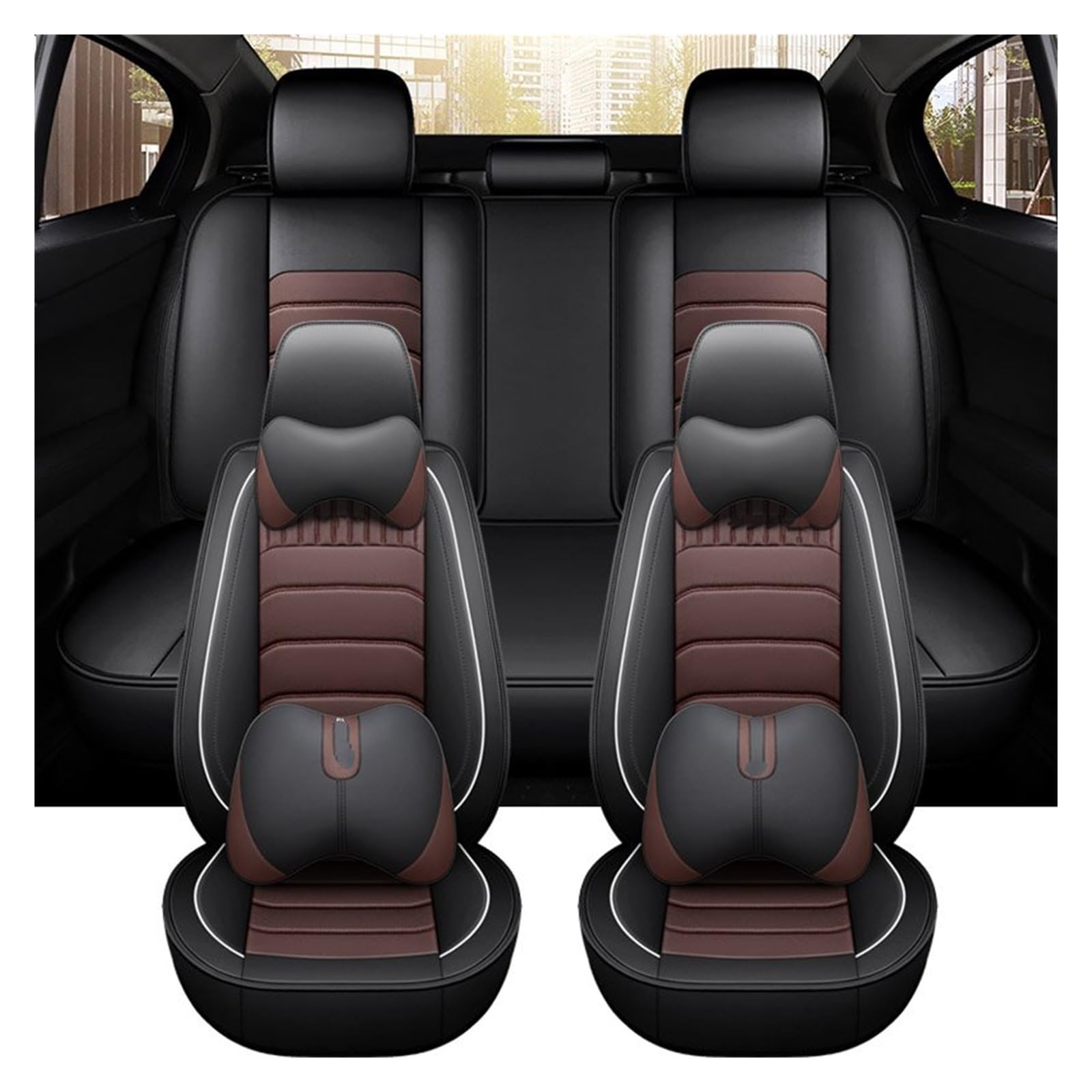 Auto Sitzbezüge Autositzbezug Autositzschutz Zubehör Innenausstattung Komplettes Set Für Dodge Für Journey Für Charger Autositzschoner(5 Seats Color 10) von NingRuiBhd