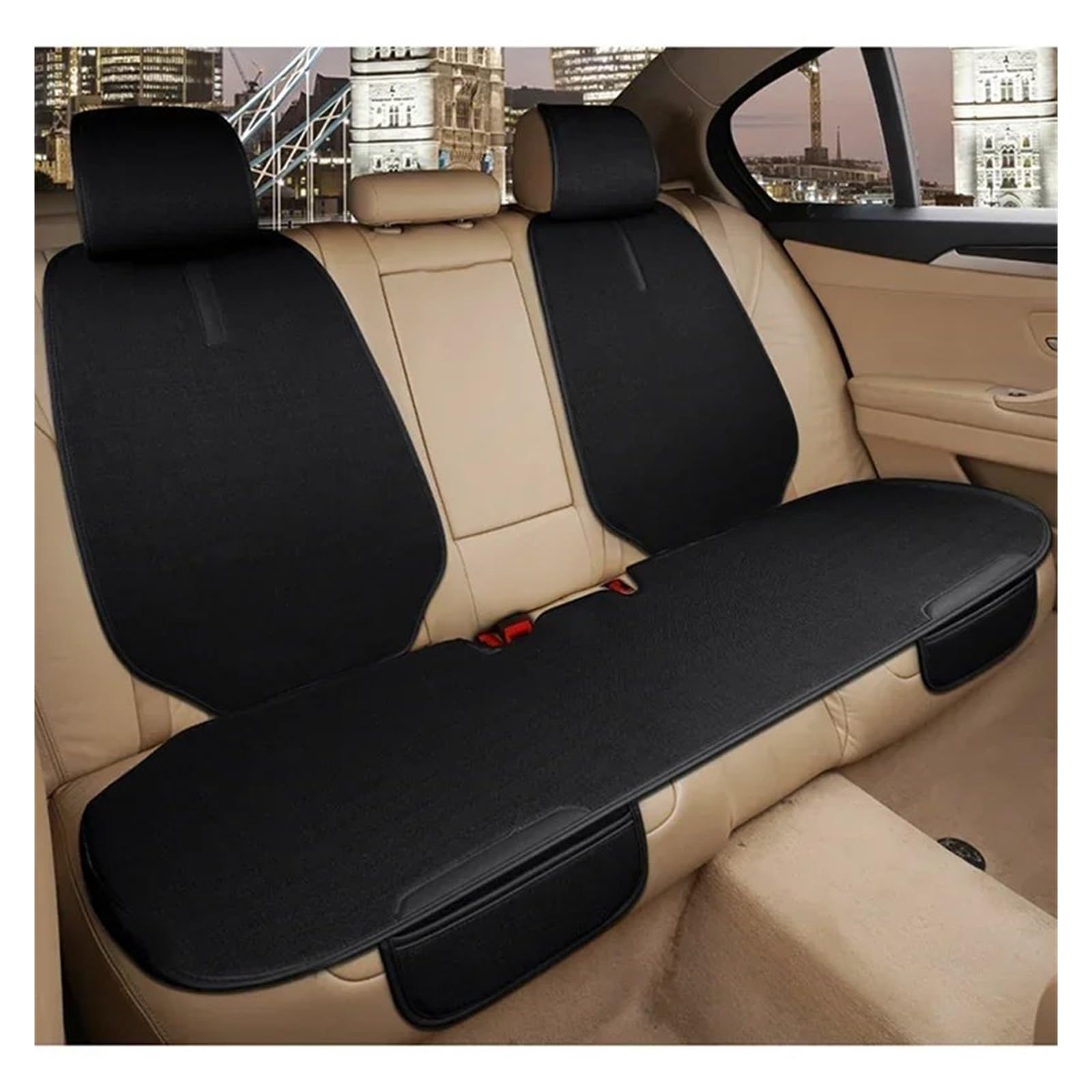 Auto Sitzbezüge Autositzbezug Für Citroen Für C4 Für Picasso Für C3 Für C5 Für C6 Für DS4 Für DS5 Für DS6 Für DS7 Alle Automodelle Autositzschoner(Back -Black) von NingRuiBhd