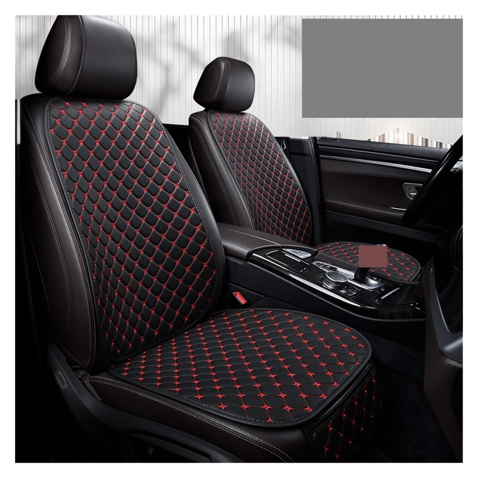 Auto Sitzbezüge Autositzbezug Kissen Zubehör Innensitzschutz Für FIAT Für Pailo Für Bravo Autositzschoner(Black Red 2 Seat) von NingRuiBhd