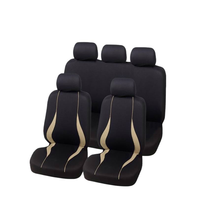 Auto Sitzbezüge Autositzbezug Universal Für Chevrolet Für Onix Universelles Innenzubehör Für 1/2/5/7 Sitze Autos Autositzschoner(5 Seats-Beige) von NingRuiBhd