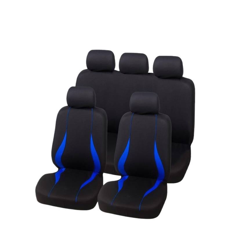 Auto Sitzbezüge Autositzbezug Universal Für Chevrolet Für Onix Universelles Innenzubehör Für 1/2/5/7 Sitze Autos Autositzschoner(5 Seats-Blue) von NingRuiBhd