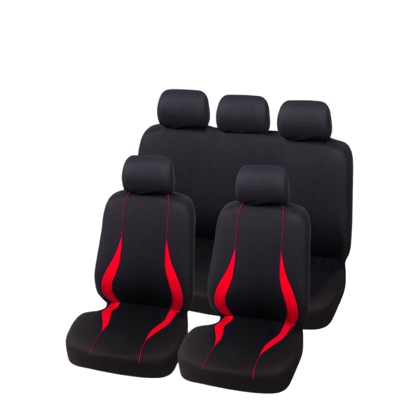 Auto Sitzbezüge Autositzbezug Universal Universal Innenzubehör Für 1/2/5/7 Sitze Autos Für Hyundai Für HB20 Autositzschoner(5 Seats-Red) von NingRuiBhd