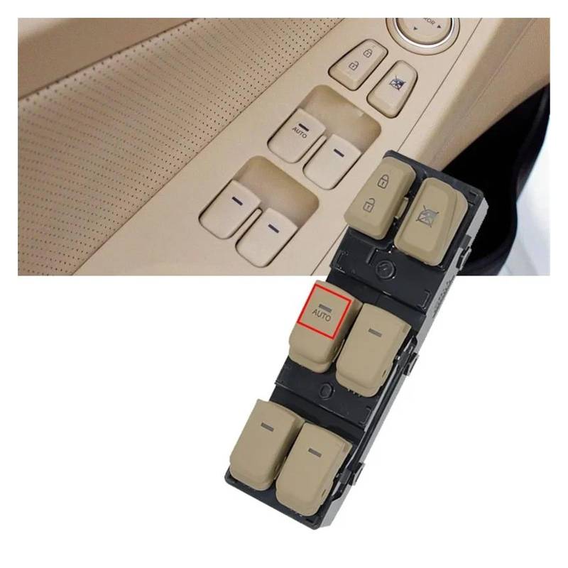 Fensterheberschalter Für Hyundai Für Sonata 8 2011 2012 2013 2014 93570-3S000 Vorne Links Auto Fenster Control Schalter Elektrische Fensterheber Taste Schalter Power Fenster Schalter(Beige) von NingRuiBhd