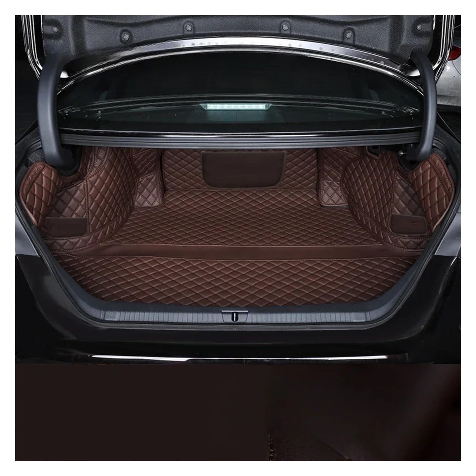 Kofferraum-Bodenmatte Auto-Kofferraum-Matten Teile Hinteren Boot Liner Styling Anti-Schmutz-Schutz Für Toyota Für Camry 2018 2019 2020 2021 2022 2023 Kofferraumwanne(Brown Full Cover) von NingRuiBhd