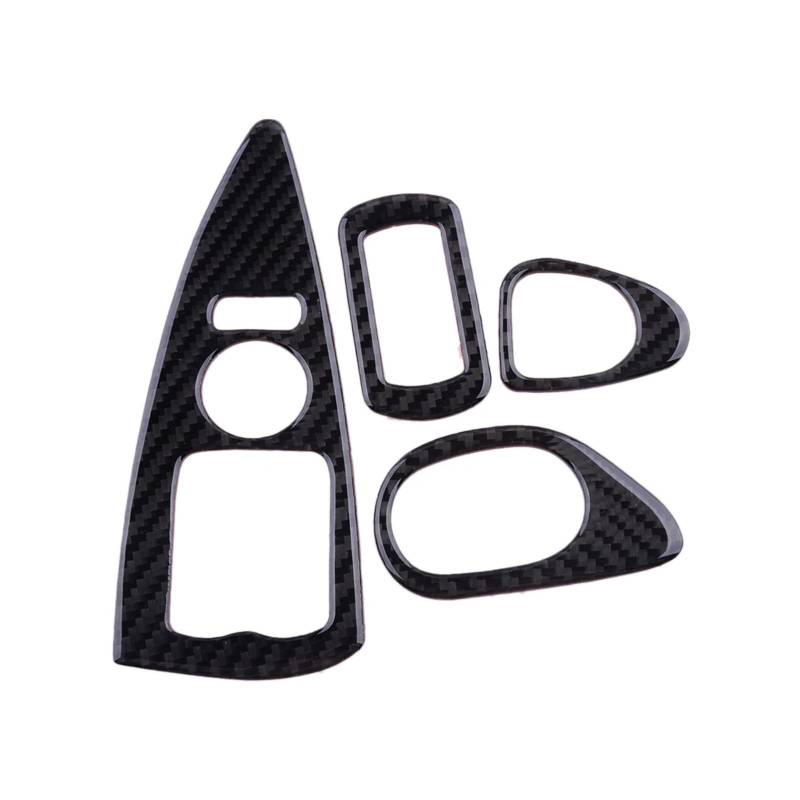 Mittelkonsolenverkleidung 4 Stücke Fensterheber Schalter Panel Trim Abdeckung Aufkleber Rahmen Carbon Faser Schwarz Für Chevrolet Für Corvette Für C6 2005 2006 2007 Navigation Panel Trim von NingRuiBhd