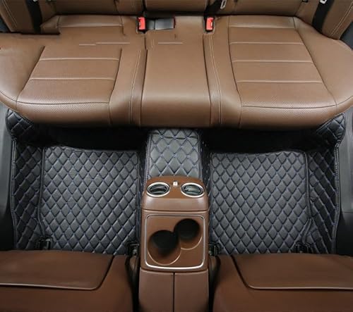 Van-Fußmatten 1 Stück Benutzerdefinierte Auto-Fußmatten Teppichboden Liner Leder Für Benz Für W221 2006 2007 2008 2009 2010 2011 2012 2013 Automatten-Set(Back Row-Black Blue) von NingRuiBhd