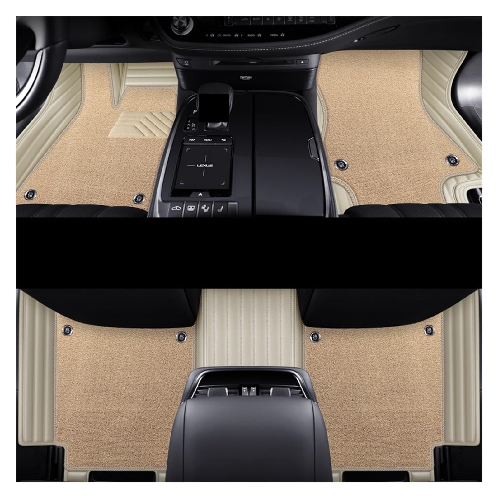 Van-Fußmatten Auto-Fußmatten Teppiche Styling Innenausstattung Für Range Für Rover Für Sport 2014 2016 2018 2020 2021 Automatten-Set(Double beige1) von NingRuiBhd