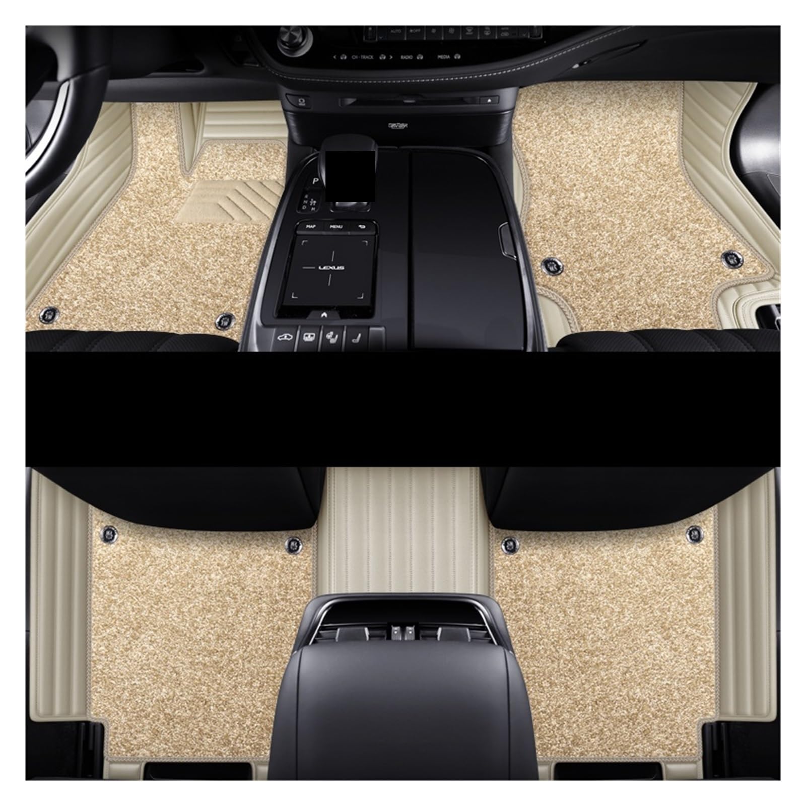 Van-Fußmatten Auto-Fußmatten Teppiche Styling Innenausstattung Für Range Für Rover Für Sport 2014 2016 2018 2020 2021 Automatten-Set(Double beige2) von NingRuiBhd