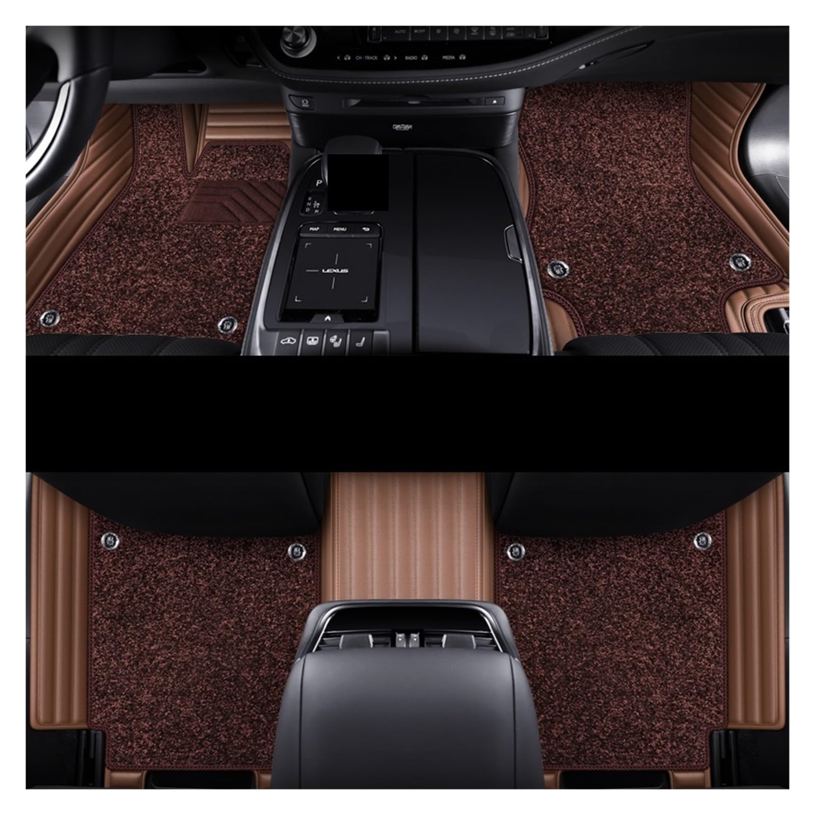 Van-Fußmatten Auto-Fußmatten Teppiche Styling Innenausstattung Für Range Für Rover Für Sport 2014 2016 2018 2020 2021 Automatten-Set(Double brown2) von NingRuiBhd