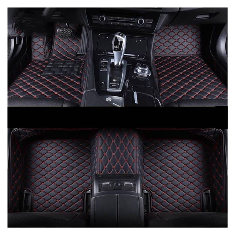 Van-Fußmatten Custom Car Fußmatten Teppich Für Ford Für Ranger 2010 2011 2012 2013 2014 2015 2016 2017 2018 2019 2020 2021 2022 2023 Automatten-Set(Black Red) von NingRuiBhd