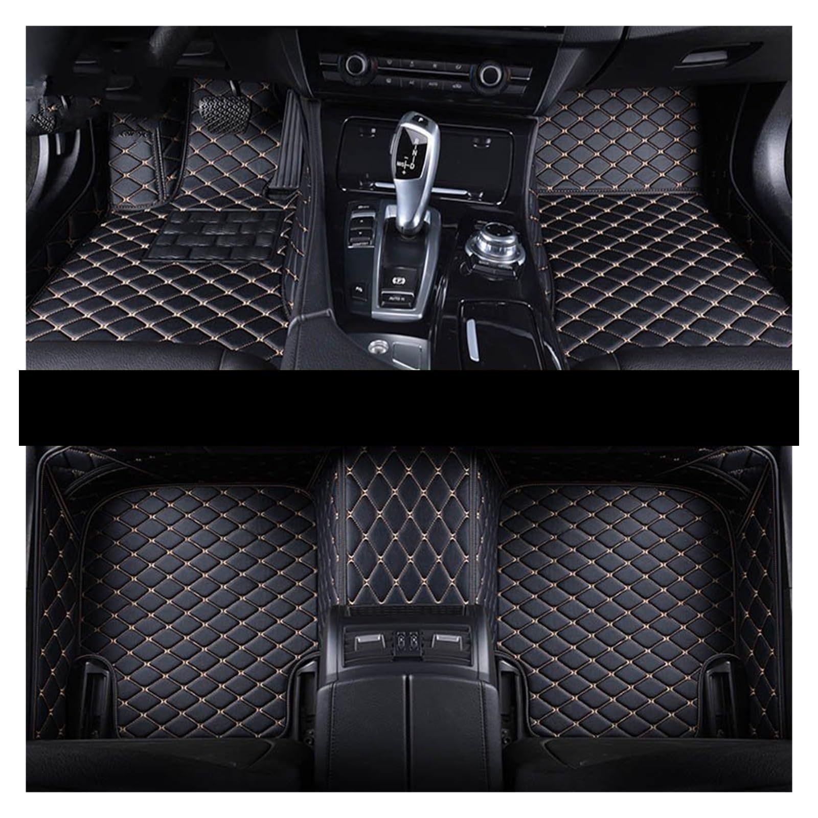 Van-Fußmatten Custom Car Fußmatten Teppich Für Jeep Für Grand Für Cherokee 2011 2012 2013 2014 2015 2016 2017 2018 2019 2020 2021 2022 2023 Automatten-Set(Black Beige) von NingRuiBhd