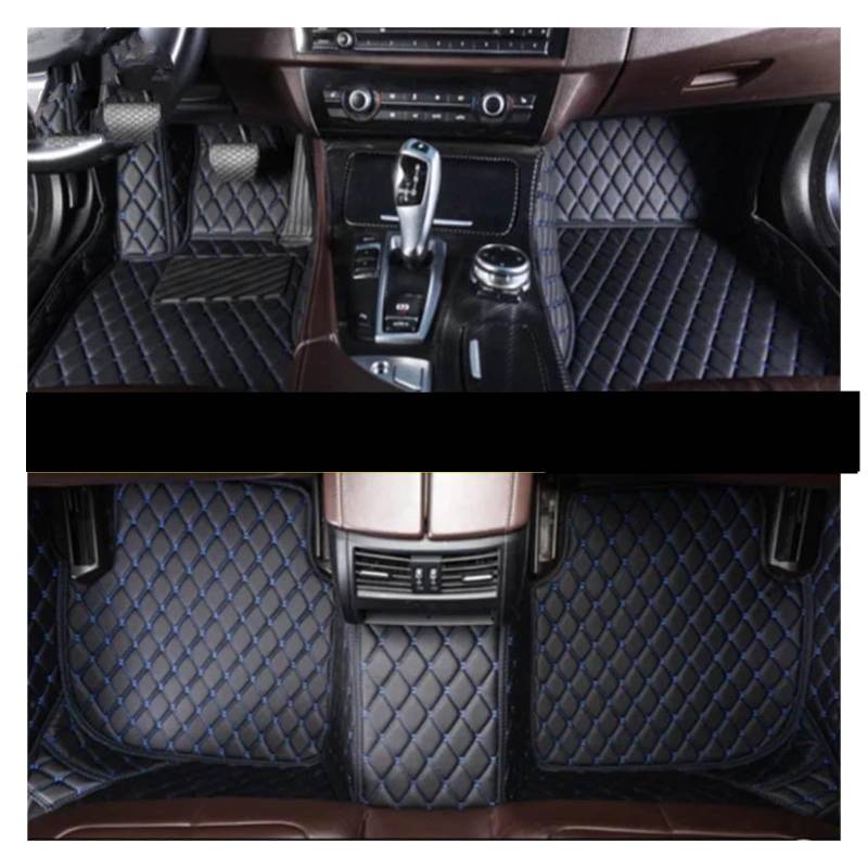 Van-Fußmatten Custom Car Fußmatten Teppich Für Jeep Für Grand Für Cherokee 2011 2012 2013 2014 2015 2016 2017 2018 2019 2020 2021 2022 2023 Automatten-Set(Black Blue) von NingRuiBhd