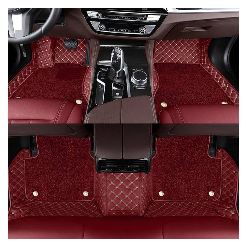 Van-Fußmatten wasserdichte Auto-Fußmatten In Zweischichtiger Farbe Für Benz Für E-Klasse Für W212 2009 2010 2011 2012 2013 Automatten-Set(Wine red) von NingRuiBhd