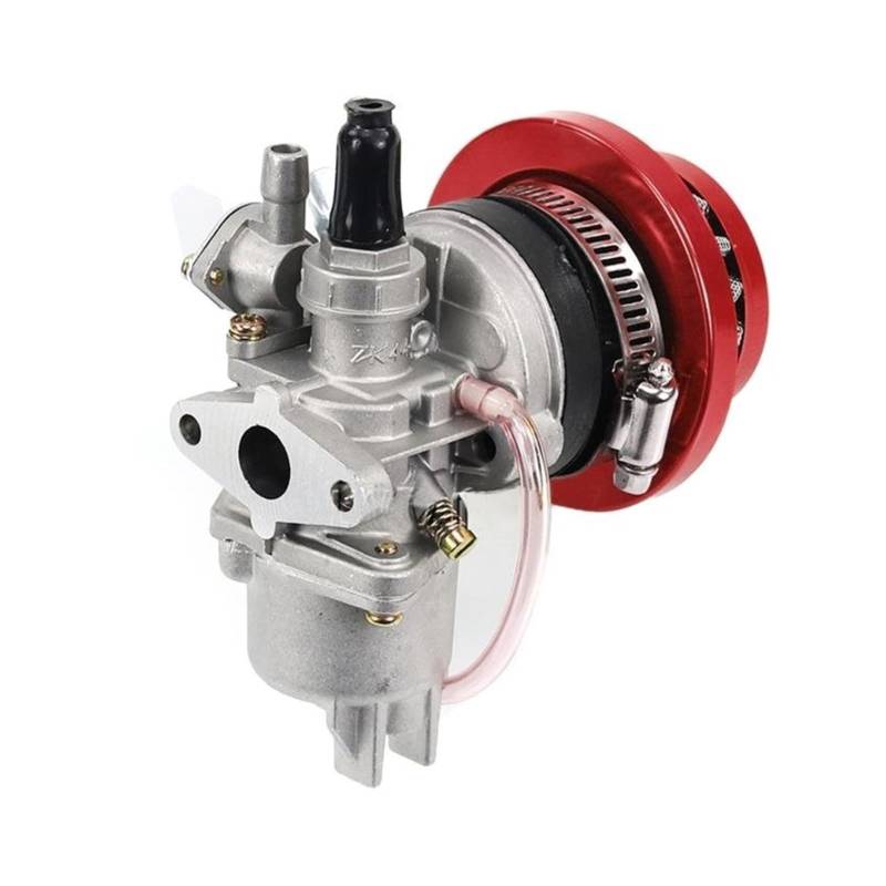 Vergaser Motor Carb Vergaser Mit Luftfilter 2 Hub Für 47cc 49cc Quad ATV Dirt Pocket Bike Motorrad Vergaser Ersatz Vergaser(Red) von NingRuiBhd