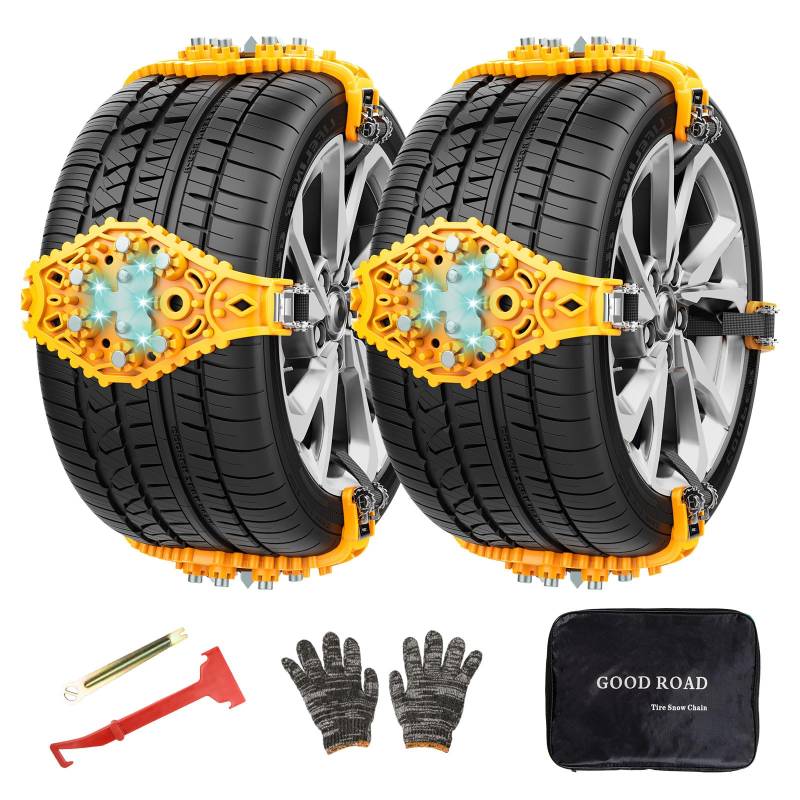 Universal Schneeketten für Auto Ninonly 8 Stück Auto Schneeketten SUV für Rad Das Auto, SUV und Kleine LKWs Auto Reifen Schneekette Anti Rutsch für Auto Sicherheit, Klettern,Breite mit 165mm-275mmm von Ninonly