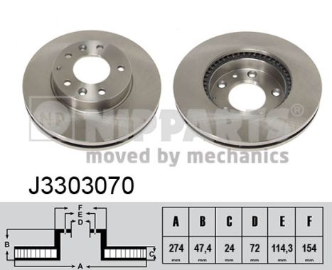 Bremsscheibe Vorderachse Nipparts J3303070 von Nipparts