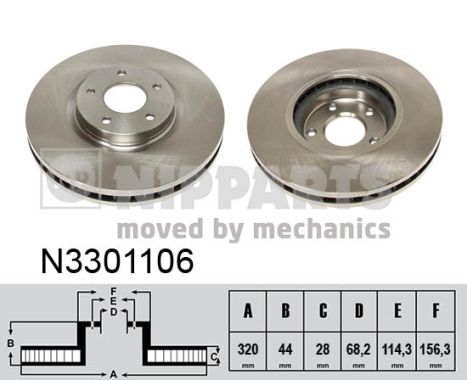 Bremsscheibe Vorderachse Nipparts N3301106 von Nipparts