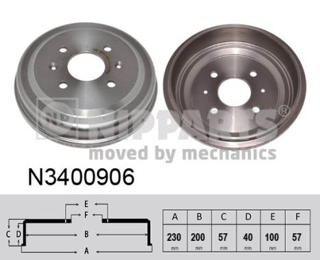 Bremstrommel Hinterachse Nipparts N3400906 von Nipparts